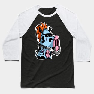 Funny Music Punk Rock Cow Baseball T-Shirt